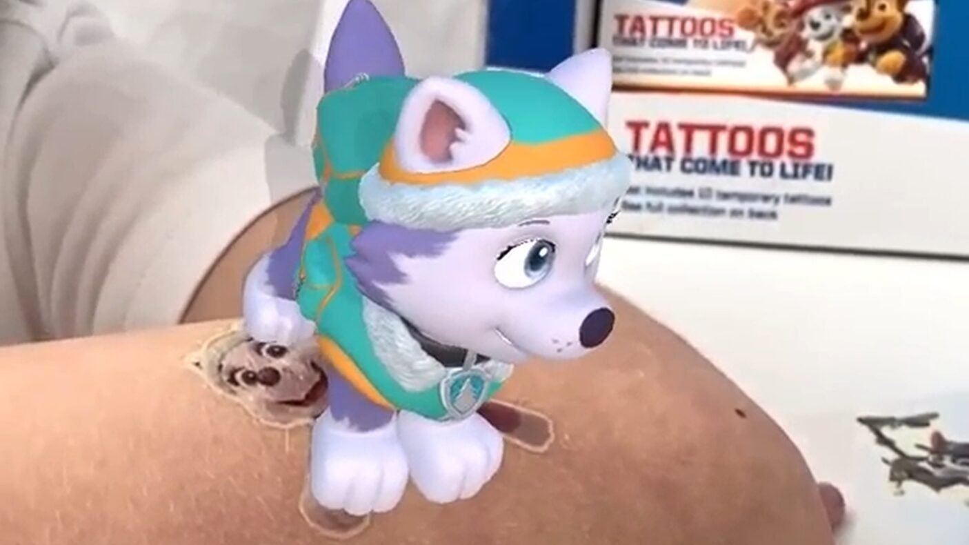 Augmented reality tattoo sticker