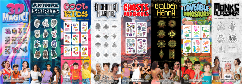 Various designs for tattoo stickers