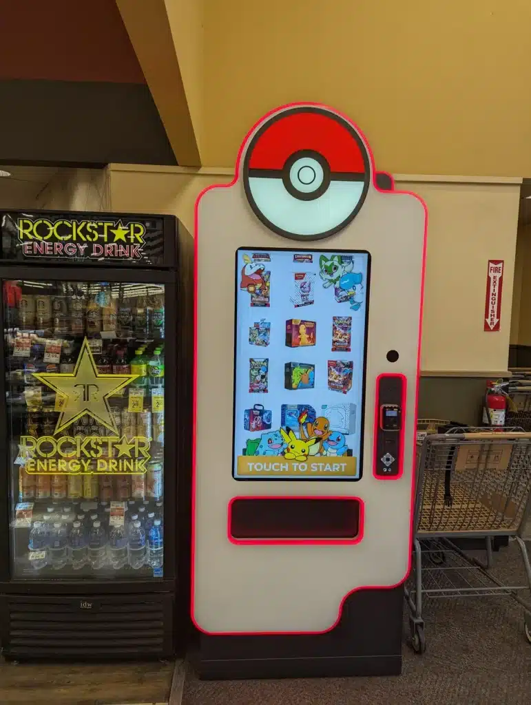 Happy customers using Pokémon vending machine