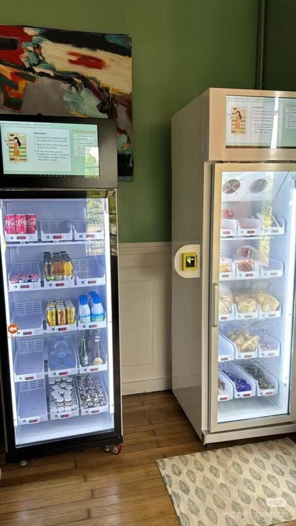 Product display inside smart AI vending fridge