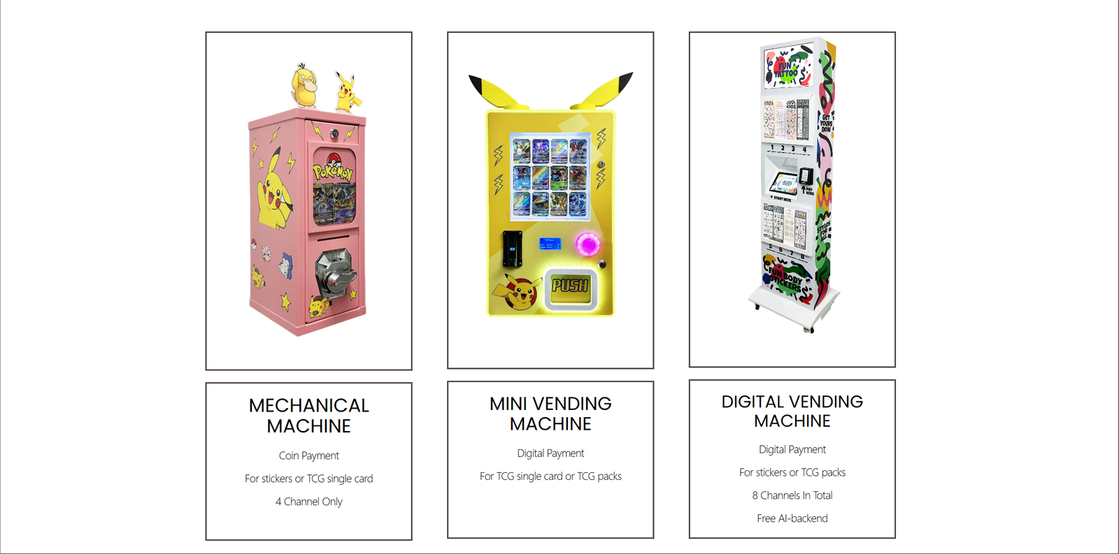 pokemon card vending machines