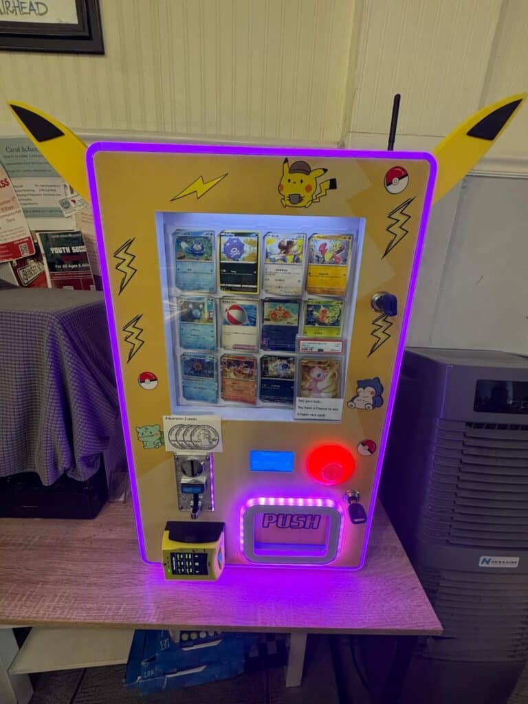 Black Pokémon vending machine at a US trading card event