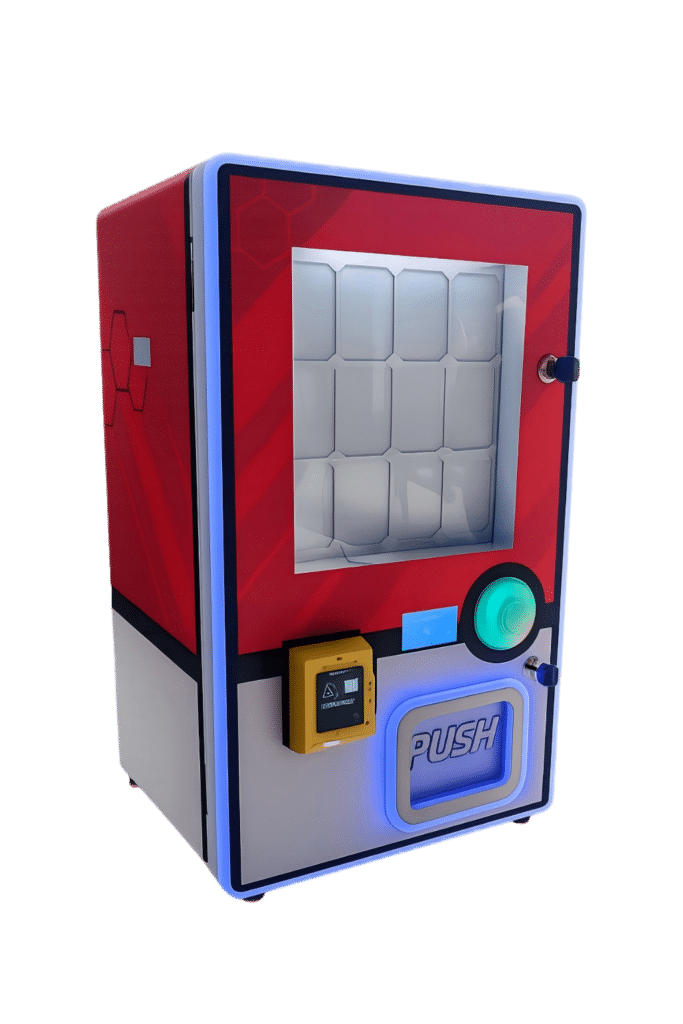 Red wrapping mini Pokemon Vending Machine finishes in factory